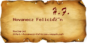 Hovanecz Felicián névjegykártya